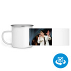 Кружка металлическая белая (круговая запечатка)