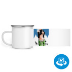 Кружка металлическая белая (круговая запечатка)