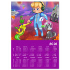 Календарь A2 2026, фиолетовый Контакт