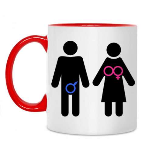 Кружка с принтом Мужчина и женщина