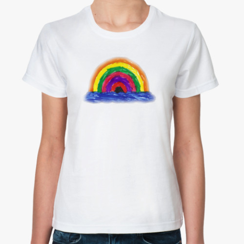 Классическая футболка с принтом  Радуга