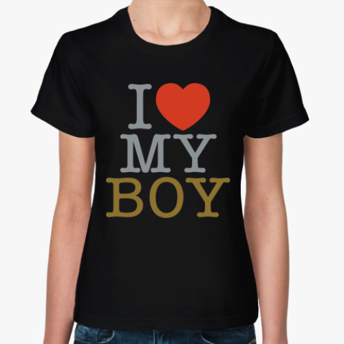 Женская футболка с принтом  Я Люблю своего парня