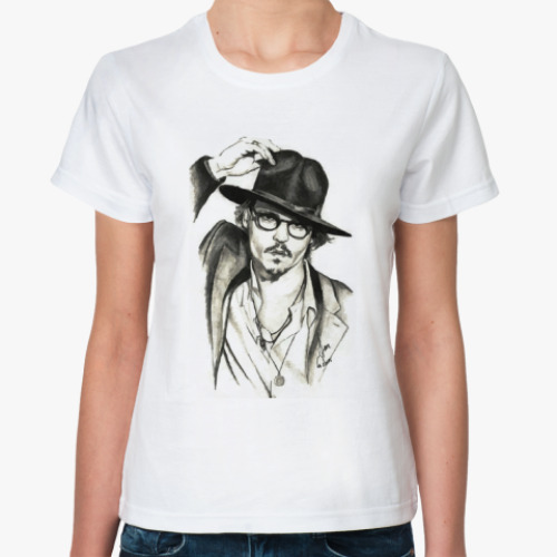 Классическая футболка Джонни Депп (рисунок)