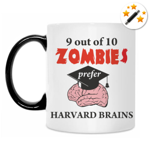 Кружка-хамелеон с принтом Harvard brains