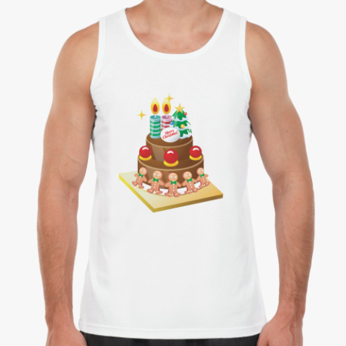Майка с принтом Рождественский торт