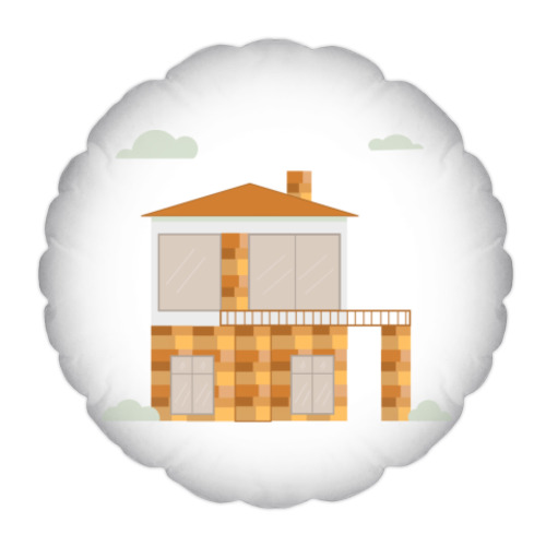 Подушка с принтом The house is two-storey