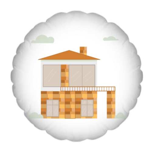 Подушка с принтом The house is two-storey