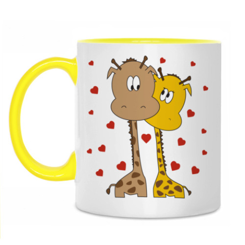Кружка с принтом Жирафы