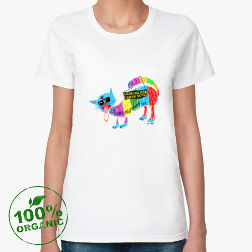 Женская футболка из органик-хлопка Твой любимый кот Борис