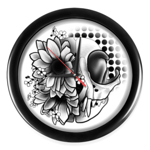 Настенные часы с принтом Череп