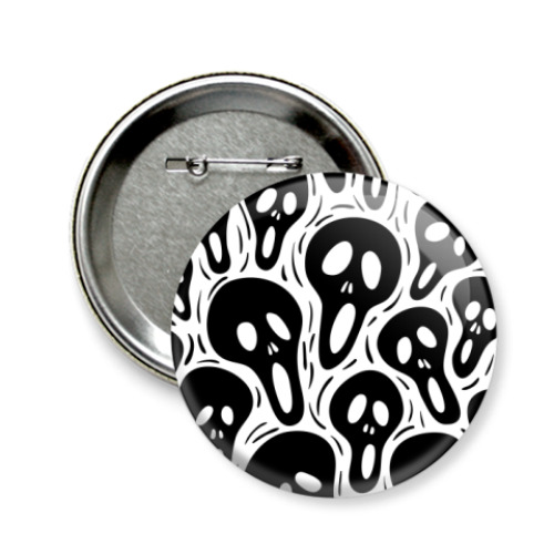 Значок 58мм с принтом Черепа