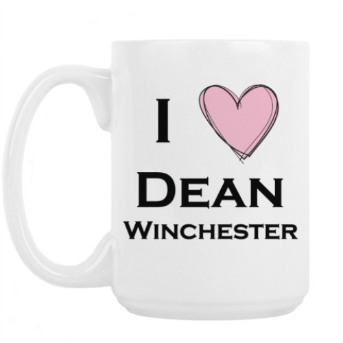 Кружка с принтом I love Dean Winchester