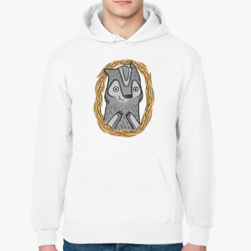 Толстовка худи с принтом Волчик