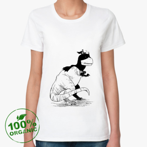 Женская футболка из органик-хлопка с принтом Т-Рекс