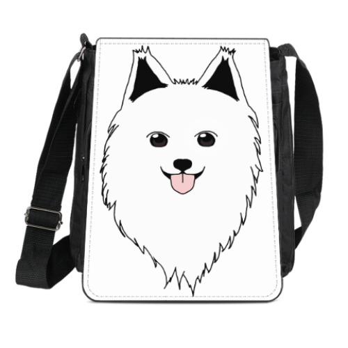 Сумка-планшет с принтом Улыбчивый Самоед