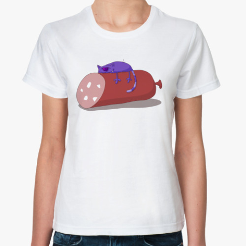 Классическая футболка с принтом Колбаса