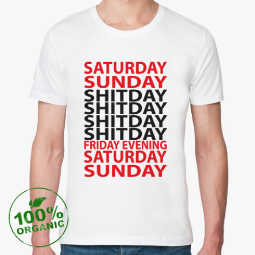 Футболка из органик-хлопка с принтом SHITDAY