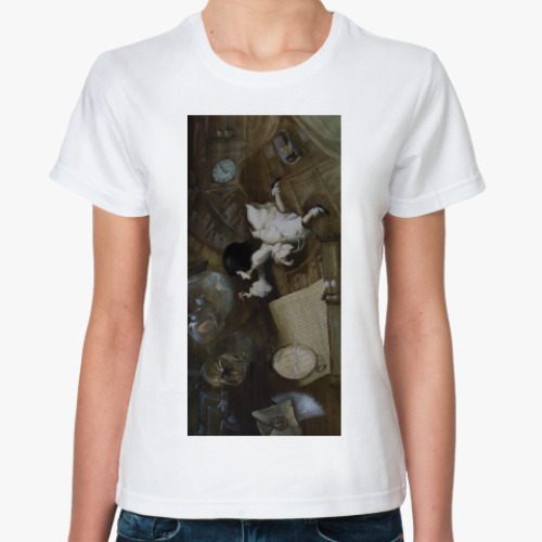 Классическая футболка с принтом Алиса в Стране чудес