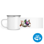 Кружка металлическая белая (круговая запечатка)