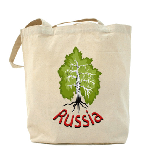 Сумка шоппер с принтом Россия