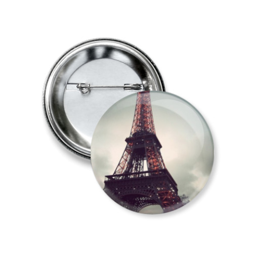 Значок 37мм с принтом Эйфелева башня