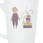  Девочка с книгами и цветочкам