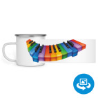 Кружка металлическая белая (круговая запечатка)