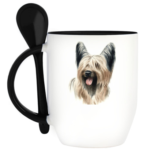 Кружка с ложкой Йоркширский терьер