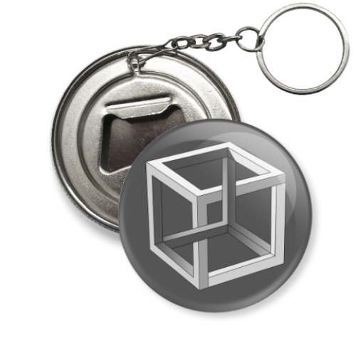 Брелок-открывашка Невозможный Куб 3D