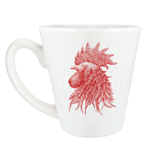 Чашка Латте Красный петух символ Года