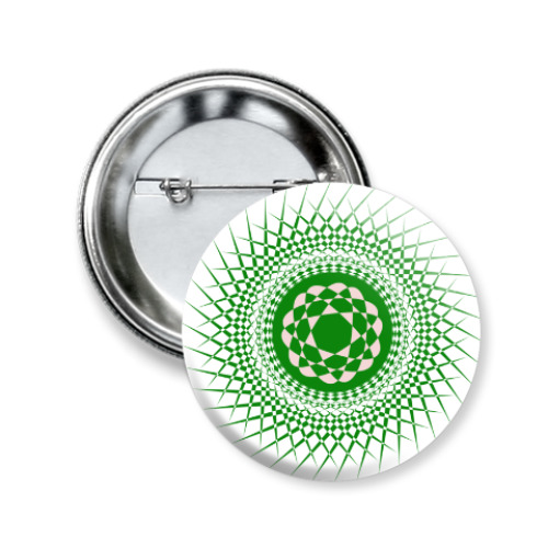 Значок 50мм с принтом 'Луговые травы'