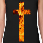 крест с огненной текстурой