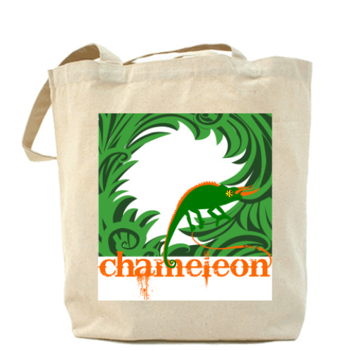 Сумка шоппер с принтом Хамелеон