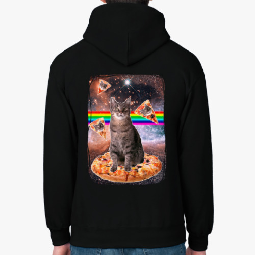 Толстовка худи с принтом Космический кот