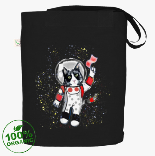 Сумка шоппер Кот в космосе