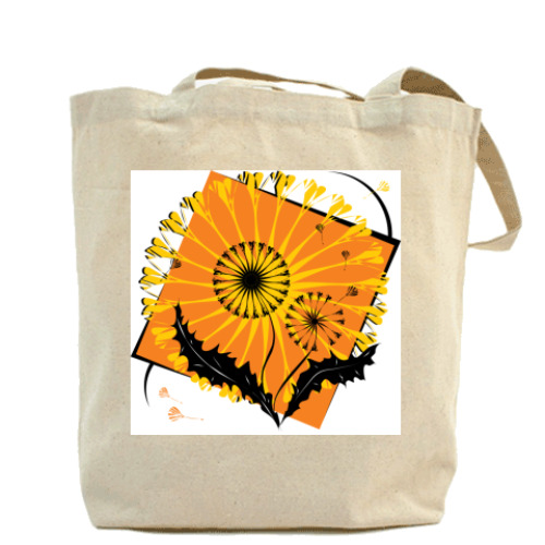 Сумка шоппер с принтом  'Одуванчики'