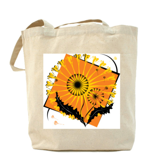 Сумка шоппер с принтом  'Одуванчики'