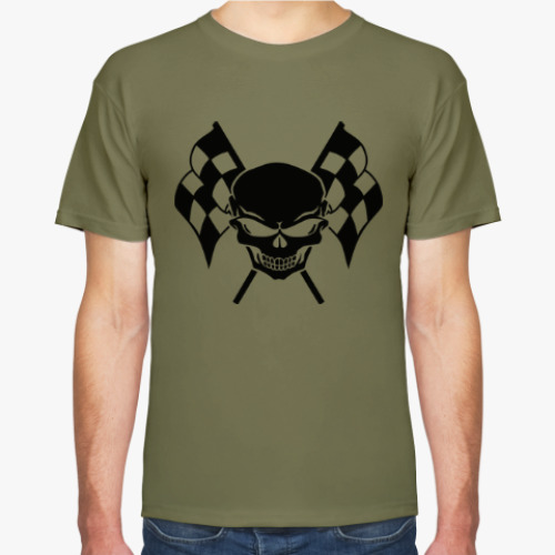 Футболка с принтом Череп и флаги