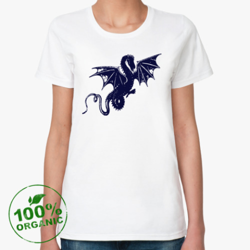Женская футболка из органик-хлопка дракон