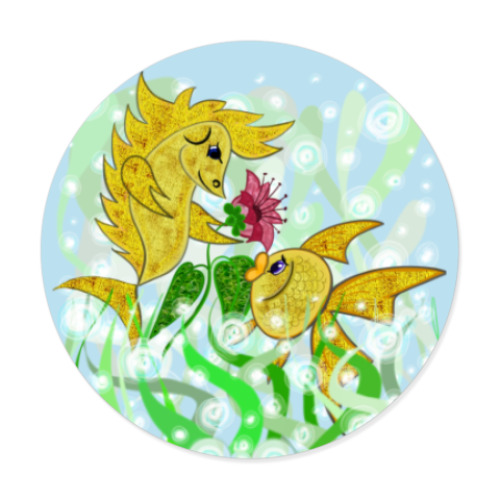 Виниловые наклейки с принтом Влюбленные рыбки