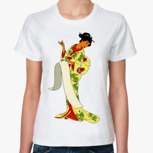 Классическая футболка Женская футболка, белая