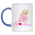 Двухцветная кружка Я люблю Антона