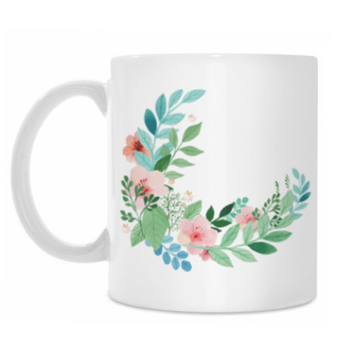 Кружка с принтом Цветы