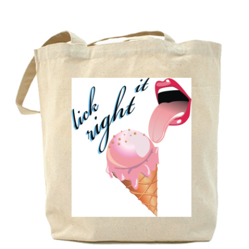 Сумка шоппер с принтом Lick It Right