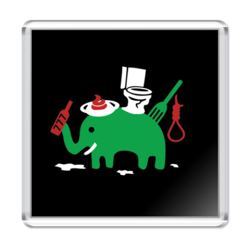 Магнит  Зеленый Слоник