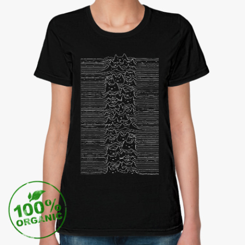 Женская футболка из органик-хлопка Cat Division Unknown Pleasures