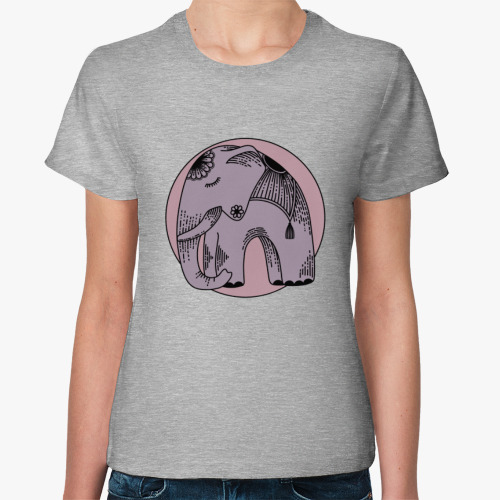Женская футболка Розовый слон