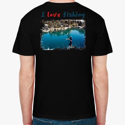 Футболка с принтом Я люблю рыбалку
