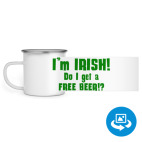 Кружка металлическая белая (круговая запечатка)