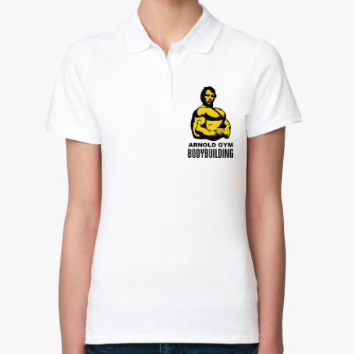 Женская рубашка поло (печать) с принтом Arnold - Bodybuilding